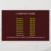 privé-kok diner catering gebraden kip flyer (Achterkant)