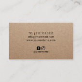 Privé-kok Minimalistische Lijntekening Rustiek Kra Visitekaartje (Achterkant)