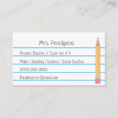 Privé-leraar Toner Personeel Flashcard Visitekaartje (Voorkant)