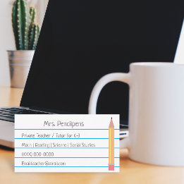 Privé-leraar Toner Personeel Flashcard Visitekaartje