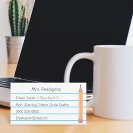 Privé-leraar Toner Personeel Flashcard Visitekaartje