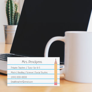 Privé-leraar Toner Personeel Flashcard Visitekaartje