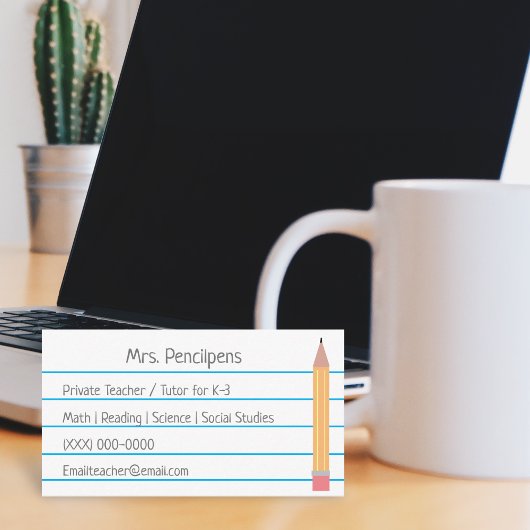 Privé-leraar Toner Personeel Flashcard Visitekaartje