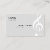 Privé lessen muziekdocent bord grijs visitekaartje (Voorkant)