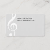 Privé lessen muziekdocent bord grijs visitekaartje (Achterkant)