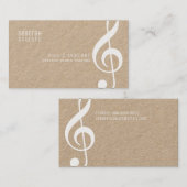 Privé lessen Muziekleraar Rustiek Kraft Visitekaartje (Voorkant / Achterkant)