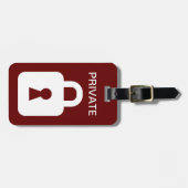 Privé lock travel bagagelabel met lederen band (Voorkant horizontaal)