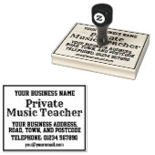 Privé-muziekleraar met naam, adres, enz. rubberstempel (Gestempeld)