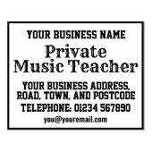 Privé-muziekleraar met naam, adres, enz. rubberstempel (Afrduk)