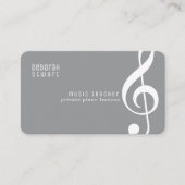 Privé-muzieklessen / docent grijs visitekaartje (Voorkant)