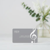 Privé-muzieklessen / docent grijs visitekaartje (Staand voorkant)
