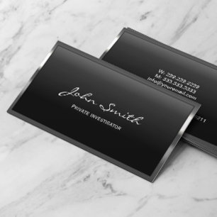 Privé-onderzoeker rechercheur Cool Metal Border Visitekaartje