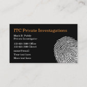 Privé-onderzoeker vingerafdruk thema visitekaartje (Voorkant)