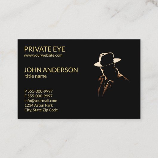 Privé oog Moderne Private Investigator Business C Visitekaartje (Voorkant)