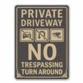Privé oprit zonder overschrijving sticker (Voorkant)