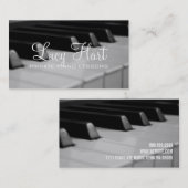 Privé pianolessen, muziekinstructeur visitekaartje (Voorkant / Achterkant)