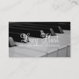 Privé pianolessen, muziekinstructeur visitekaartje