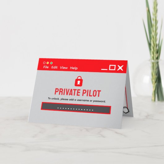 Privé Piloot Inloggen Gefeliciteerd Kaart (Voorkant)