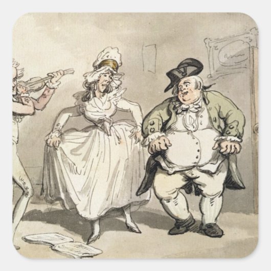 Privé praktijk voorafgaand aan de bal, van Scene Vierkante Sticker (Voorkant)