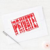 Privé rood rubberstempel effect rechthoekige sticker (Envelop)