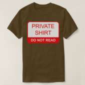 Privé-Shirt Niet lezen T-shirt (Design voorkant)