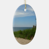 Privé-strand op Lake Michigan Keramisch Ornament (Rechts)