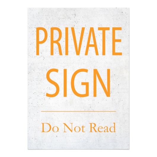 Privé-teken niet lezen foto afdruk (Voorkant)