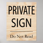 Privé-teken niet lezen poster (Voorkant)