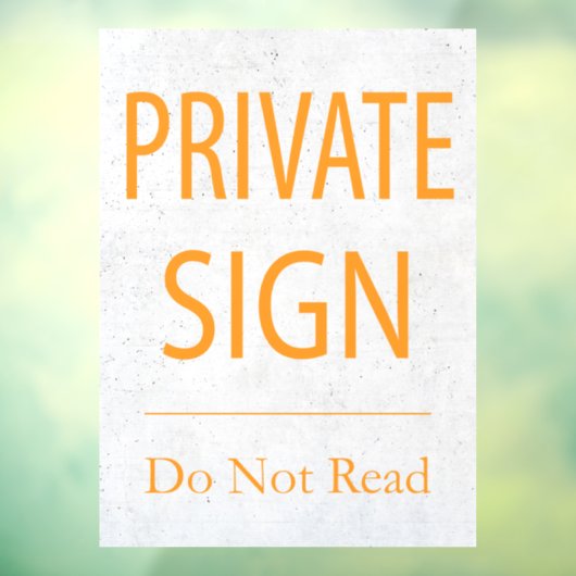 Privé-teken niet lezen raamsticker (Vel 3)