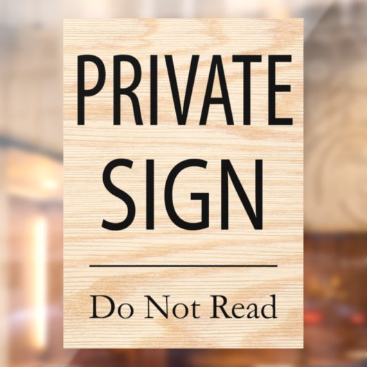 Privé-teken niet lezen raamsticker (Vel 2)