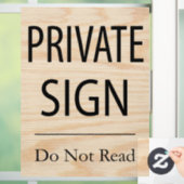 Privé-teken niet lezen raamsticker (Huis)