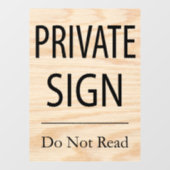 Privé-teken niet lezen raamsticker (Vel)