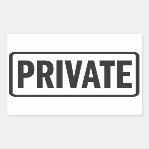 Privé teken voor kantoor rechthoekige sticker