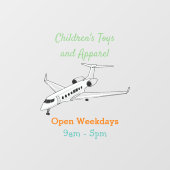 Privé-vliegtuig cartoon illustratie raamsticker (Vel)