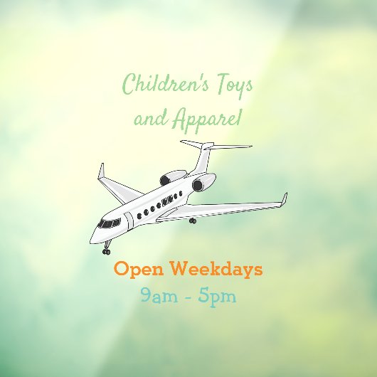 Privé-vliegtuig cartoon illustratie raamsticker (Vel 3)