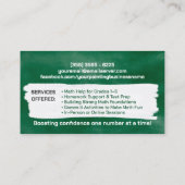 Privé Wiskunde Tutor - Vroege cijfers, elementair Visitekaartje (Achterkant)