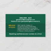 Privé Wiskunde Tutor - Vroege cijfers, elementair Visitekaartje (Achterkant)