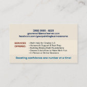 Privé Wiskunde Tutor - Vroege cijfers, elementair Visitekaartje (Achterkant)