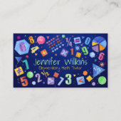 Privé Wiskunde Tutor - Vroege cijfers, elementaire Visitekaartje (Voorkant)