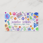 Privé Wiskunde Tutor - Vroege cijfers, elementaire Visitekaartje (Voorkant)