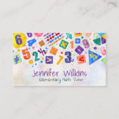 Privé Wiskunde Tutor - Vroege cijfers, elementaire Visitekaartje (Voorkant)