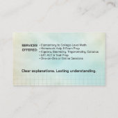 Privé Wiskunde Tutor - Wiskundedocent Visitekaartje (Achterkant)