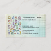 Privé Wiskunde Tutor - Wiskundedocent Visitekaartje (Voorkant)