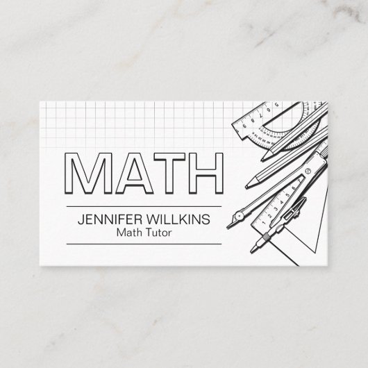 Privé Wiskunde Tutor - Wiskundedocent Visitekaartje (Voorkant)