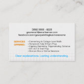 Privé Wiskunde Tutor - Wiskundedocent Visitekaartje (Achterkant)