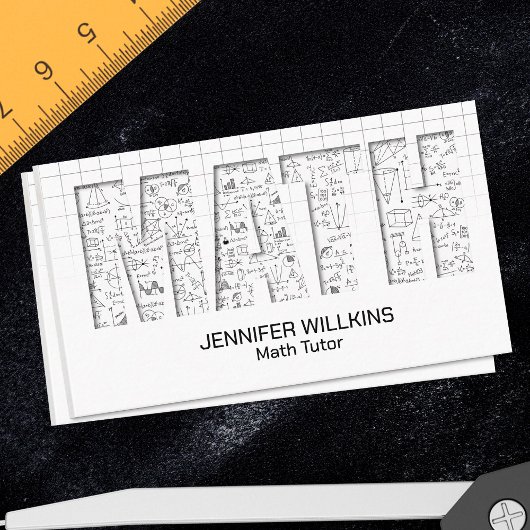 Privé Wiskunde Tutor - Wiskundedocent Visitekaartje