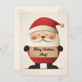 Privébericht van de kerstman feestdagenkaart (Voorkant / Achterkant)