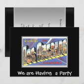Privéfeest uitnodiging in Los Angeles (Voorkant / Achterkant)