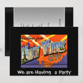 Privéfeest uitnodiging New York (Voorkant / Achterkant)