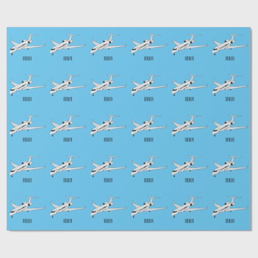 Privéjet cartoon illustratie cadeaupapier (Vlak)